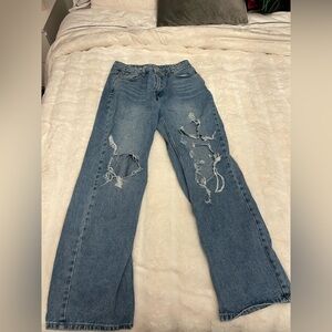 Papaya High Rise Distressed Blue Jeans